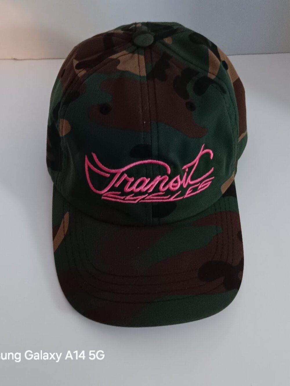 YUPOONG Transit Cycles Tucson Arizona Camo Pink Embroidered Adjustable Hat
